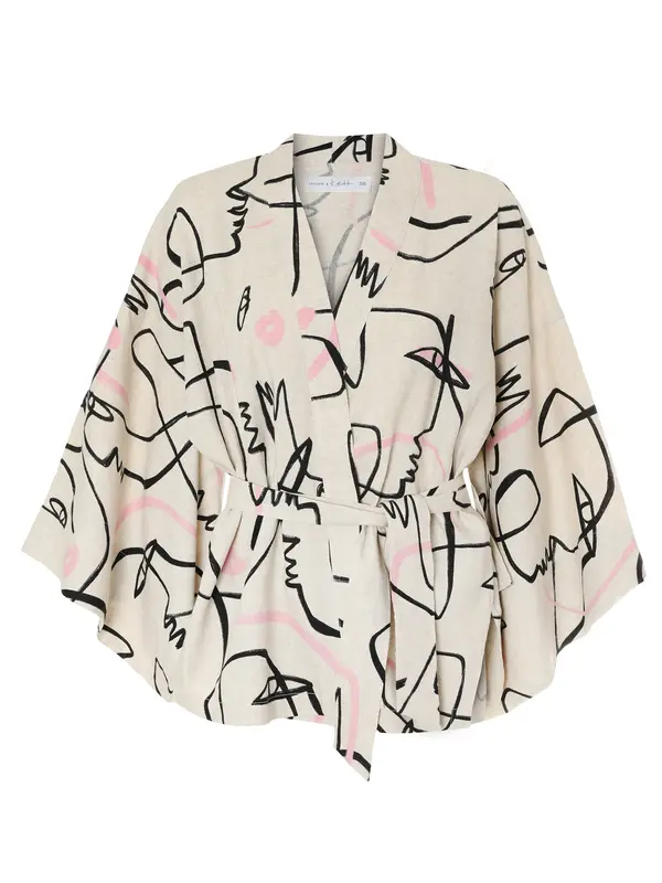 TATUUM TATUUM Kimono 'Kimoni 1'  pesek / svetlo roza / črna