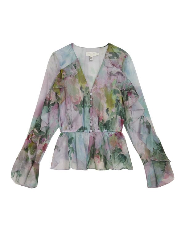 Ted Baker Ted Baker Bluza 'Sunnieh'  siva / zelena / petrol / burgund