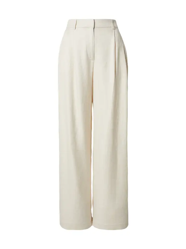 The Base Theory The Base Theory Hlače na rob 'PLEATED LINEN PANTS'  bež