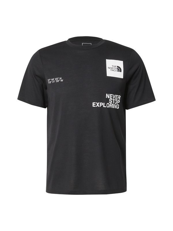 THE NORTH FACE THE NORTH FACE Funkcionalna majica 'MOUNTAIN FOUNDATION COORDINATES'  črna / bela