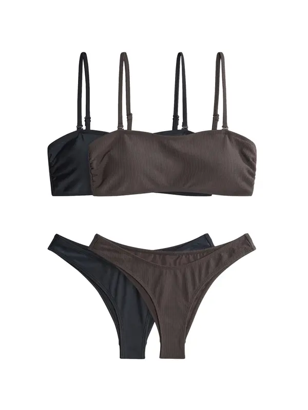 The Set The Set Bikini  čokolada / črna