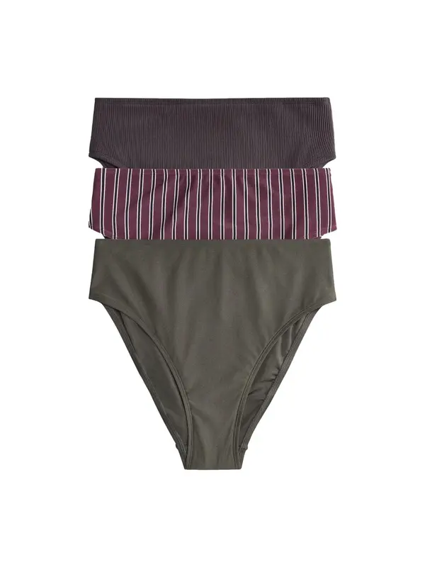 The Set The Set Bikini hlačke  čokolada / bordo / črna / bela