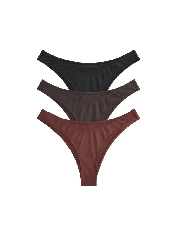 The Set The Set Bikini hlačke  čokolada / mokka / črna