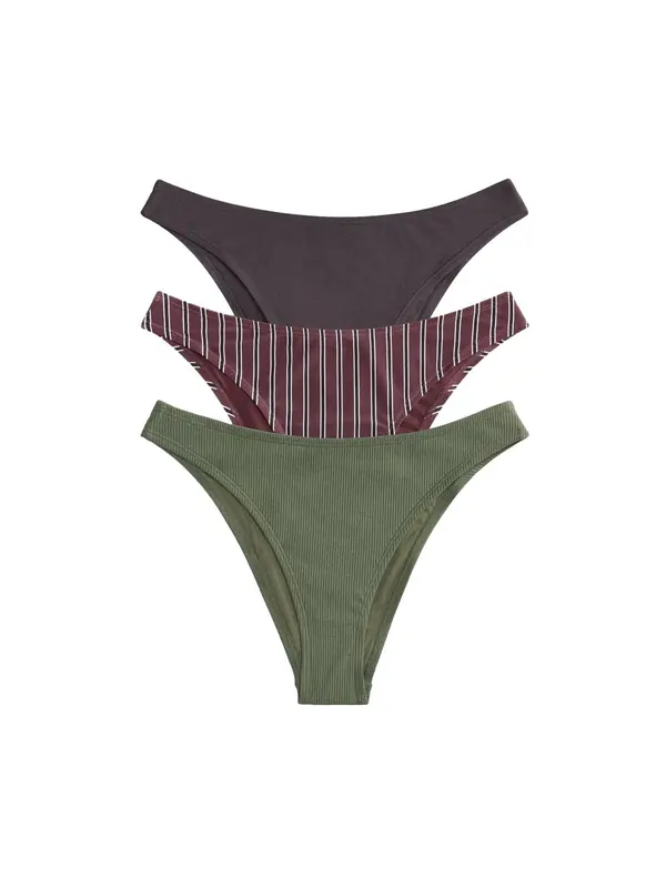 The Set The Set Bikini hlačke  čokolada / temno zelena / bordo / bela
