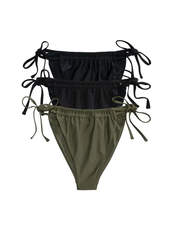 The Set The Set Bikini hlačke  kaki / črna