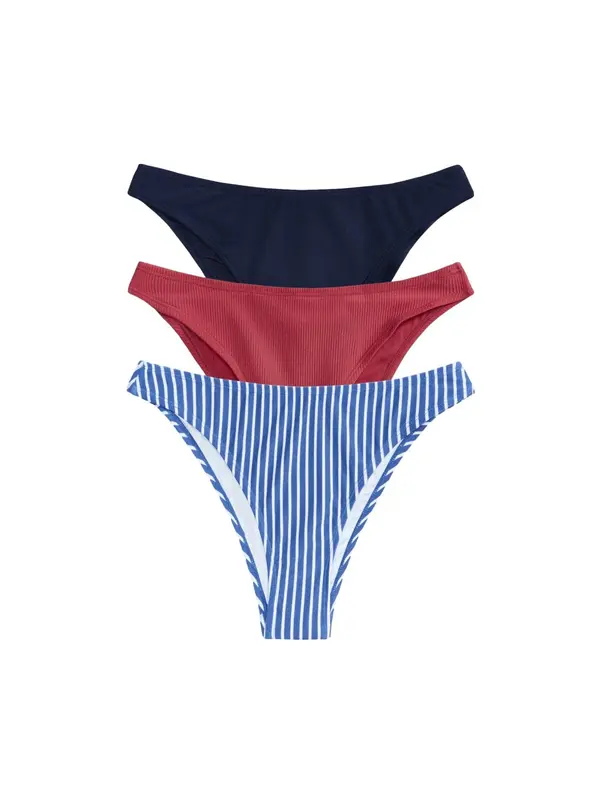 The Set The Set Bikini hlačke  modra / mornarska / ognjeno rdeča / bela
