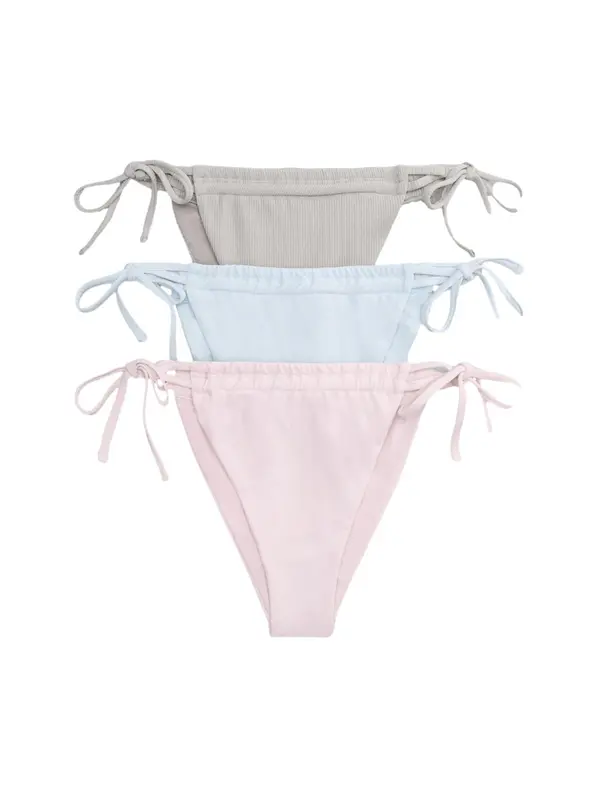 The Set The Set Bikini hlačke  pastelno modra / siva / pastelno roza