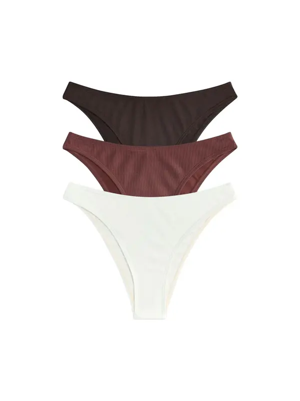 The Set The Set Bikini hlačke  rjasto rjava / temno rjava / naravno bela