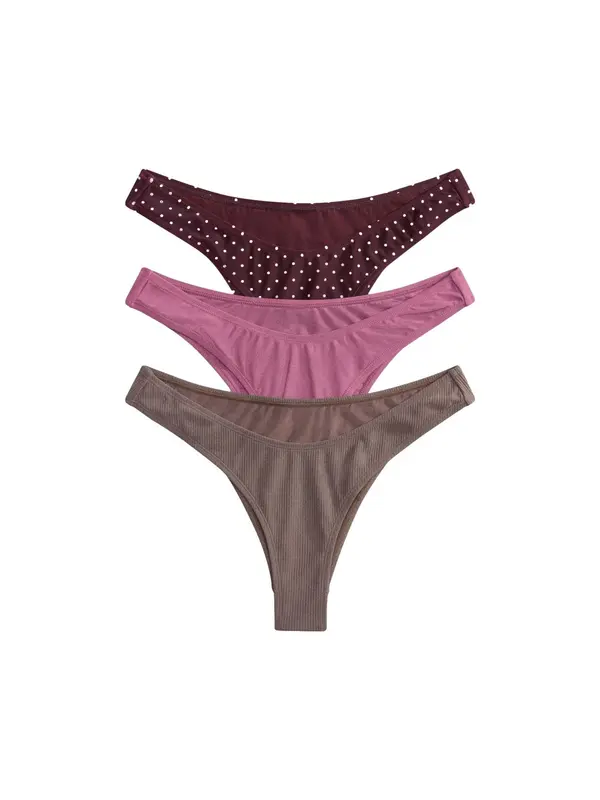 The Set The Set Bikini hlačke  umbra / rosé / temno rdeča / bela