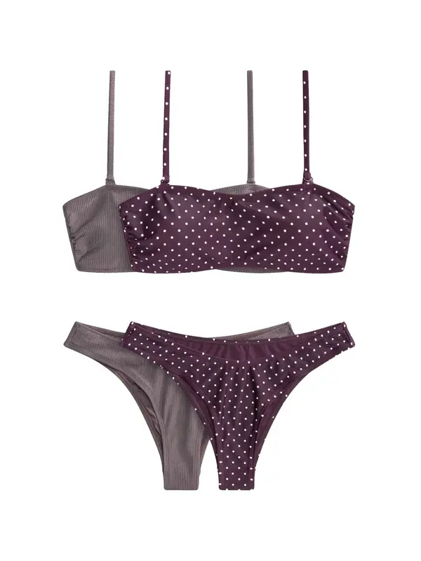 The Set The Set Bikini  siva / robida / bela