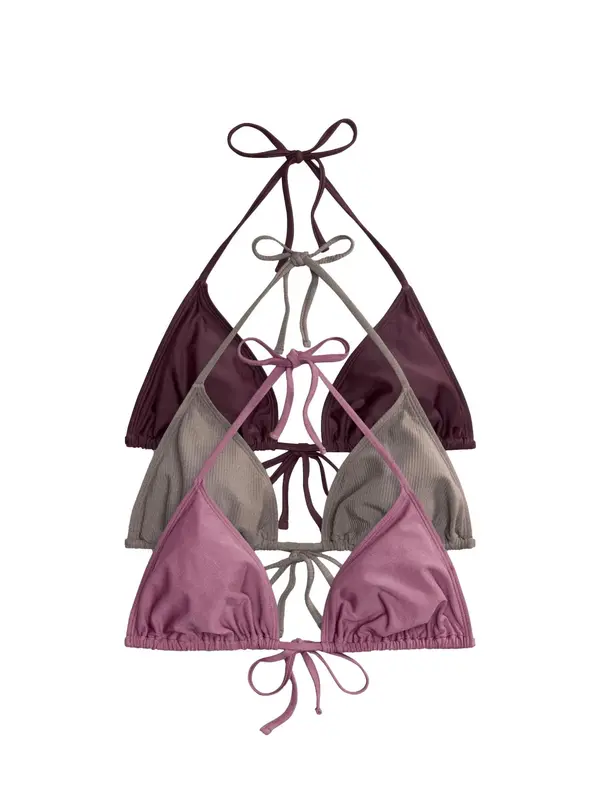 The Set The Set Bikini zgornji del  siva / staro roza / bordo