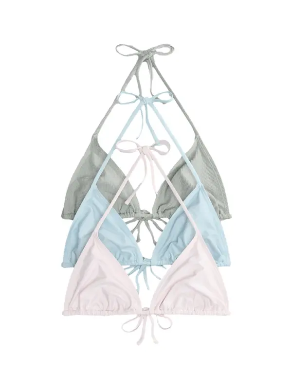 The Set The Set Bikini zgornji del  svetlo modra / pastelno zelena / roza