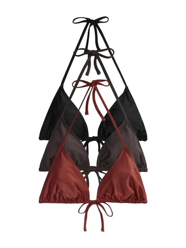 The Set The Set Bikini zgornji del  temno rjava / bordo / črna
