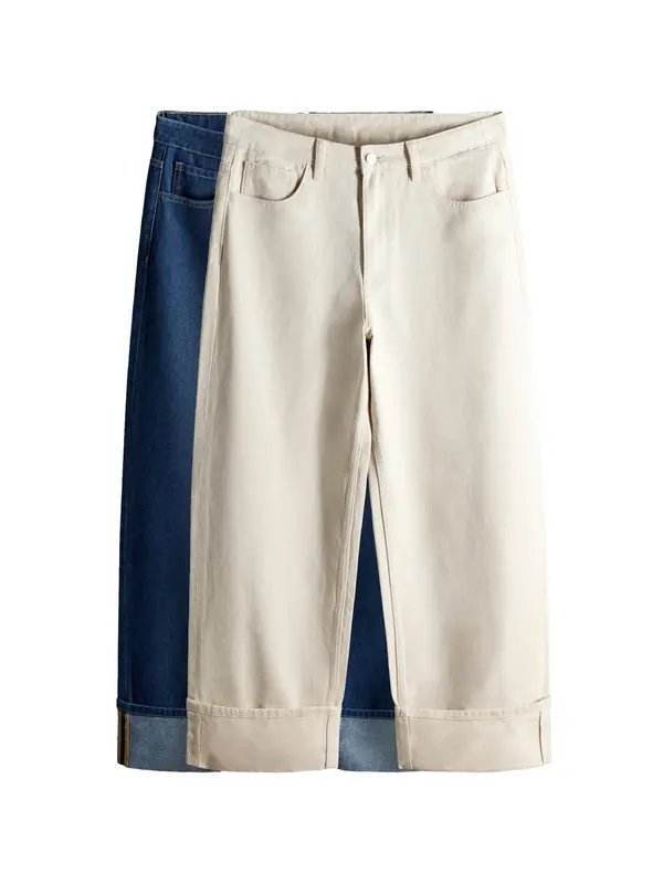 The Set The Set Kavbojke  ecru / moder denim