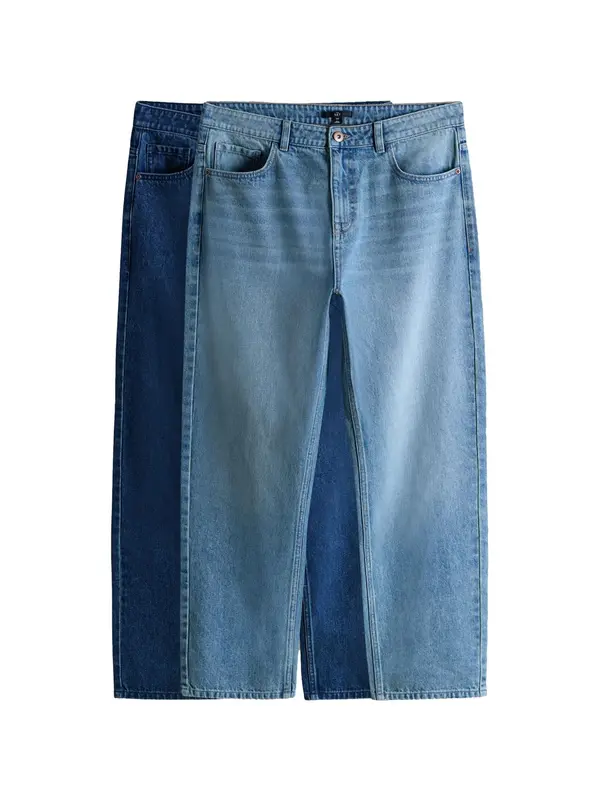 The Set The Set Kavbojke  moder denim / temno modra