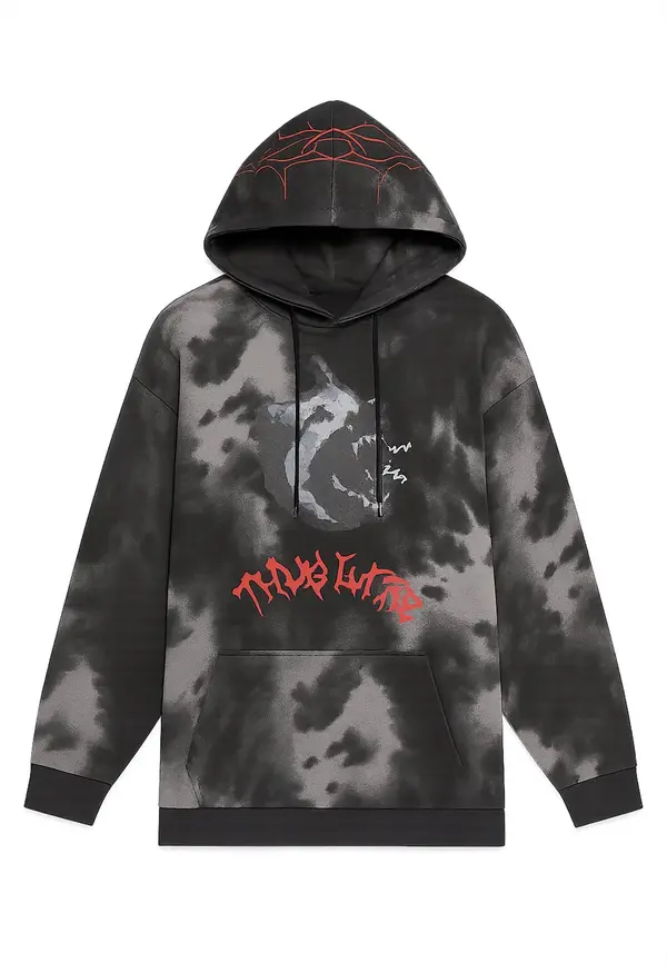 Thug Life Thug Life Majica 'Thug Life Sky'  siva / rdeča / črna