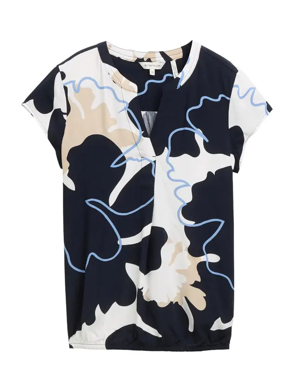 TOM TAILOR TOM TAILOR Bluza  bež / marine / svetlo modra / bela