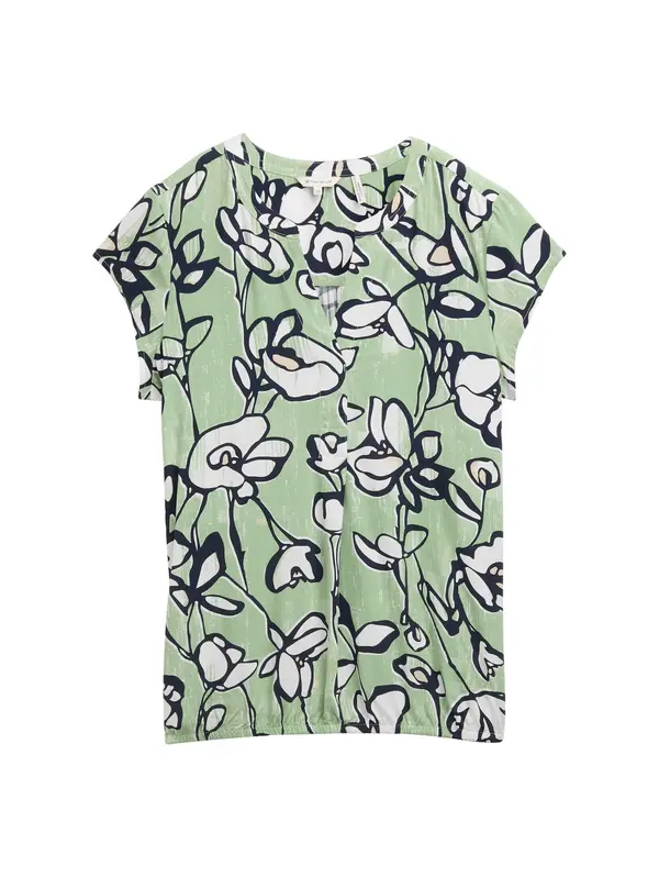 TOM TAILOR TOM TAILOR Bluza  mornarska / svetlo zelena / bela