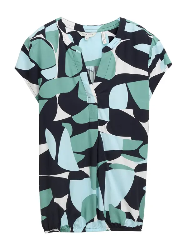 TOM TAILOR TOM TAILOR Bluza  pastelno modra / temno modra / karminsko rdeča / off-bela