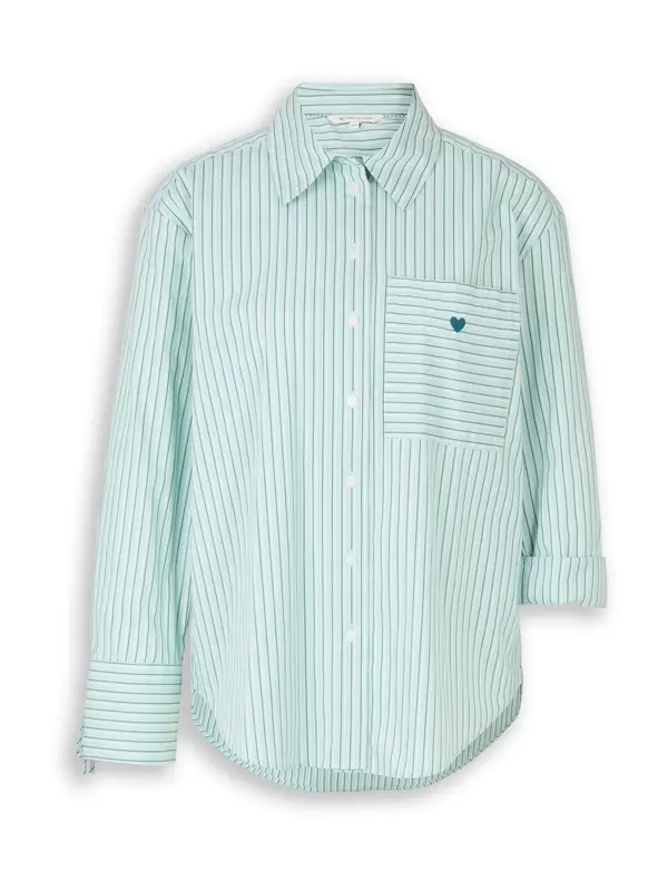 TOM TAILOR TOM TAILOR Bluza  petrol / meta / bela