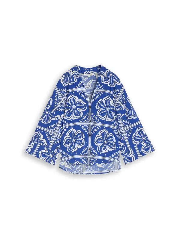 TOM TAILOR TOM TAILOR Bluza  temno modra / bela