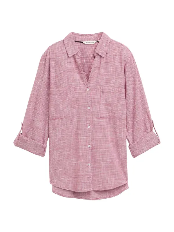TOM TAILOR TOM TAILOR Bluza  temno roza / bela