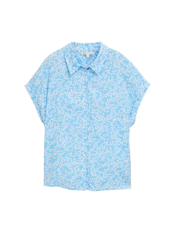 TOM TAILOR DENIM TOM TAILOR DENIM Bluza  nebeško modra / bela