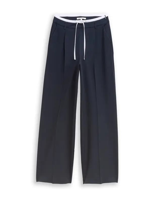 TOM TAILOR DENIM TOM TAILOR DENIM Hlače  mornarska / bela