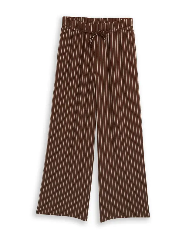 TOM TAILOR DENIM TOM TAILOR DENIM Hlače  rjava / bela