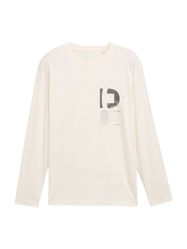 TOM TAILOR DENIM TOM TAILOR DENIM Majica  antracit / meta / naravno bela