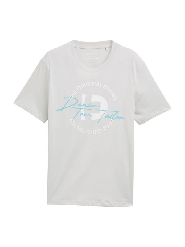 TOM TAILOR DENIM TOM TAILOR DENIM Majica  azur / svetlo siva / bela