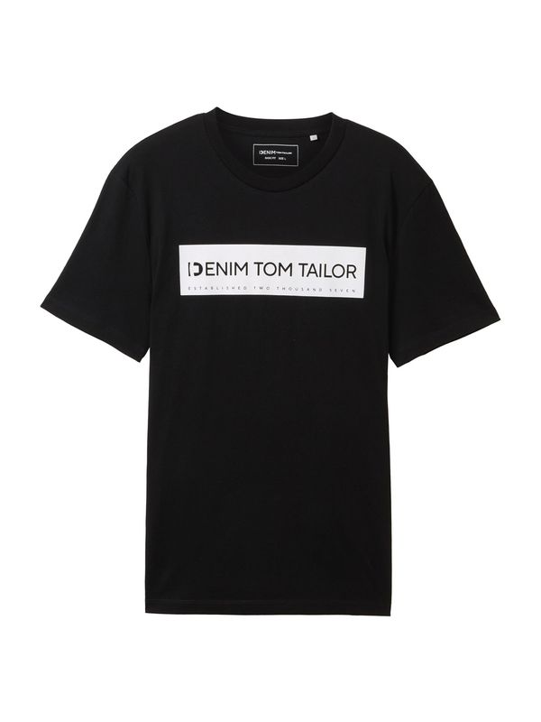 TOM TAILOR DENIM TOM TAILOR DENIM Majica  črna / bela