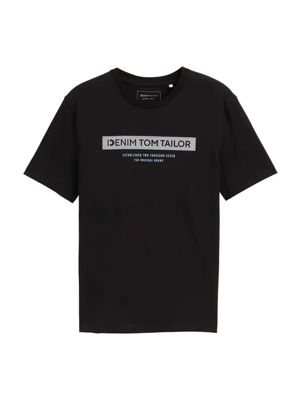 TOM TAILOR DENIM TOM TAILOR DENIM Majica  črna / bela