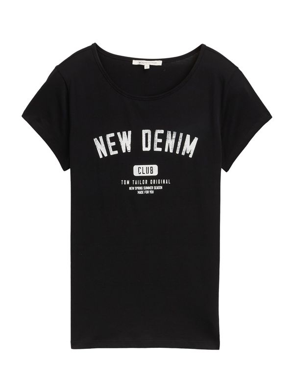 TOM TAILOR DENIM TOM TAILOR DENIM Majica  črna / off-bela