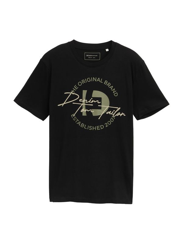 TOM TAILOR DENIM TOM TAILOR DENIM Majica  kaki / črna / bela