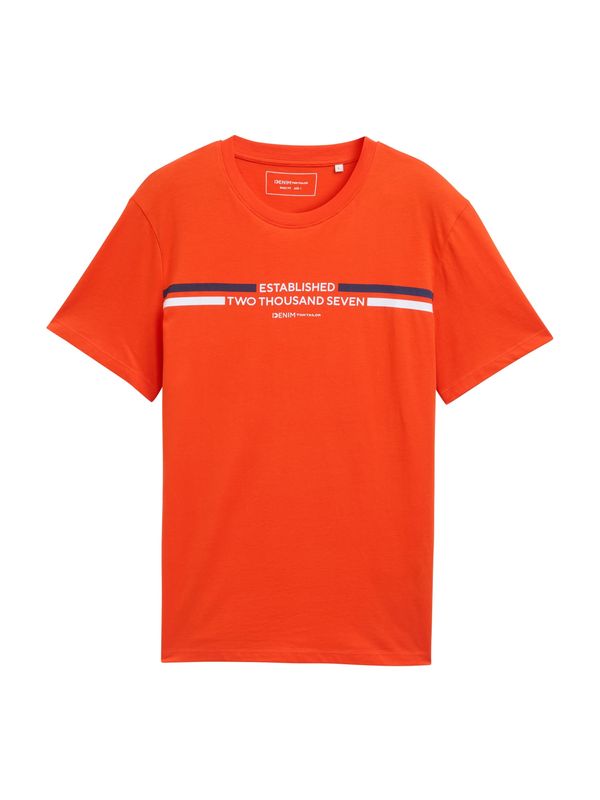 TOM TAILOR DENIM TOM TAILOR DENIM Majica  marine / oranžna / bela