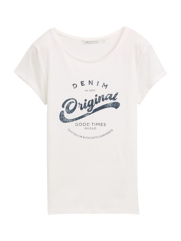 TOM TAILOR DENIM TOM TAILOR DENIM Majica  mornarska / off-bela