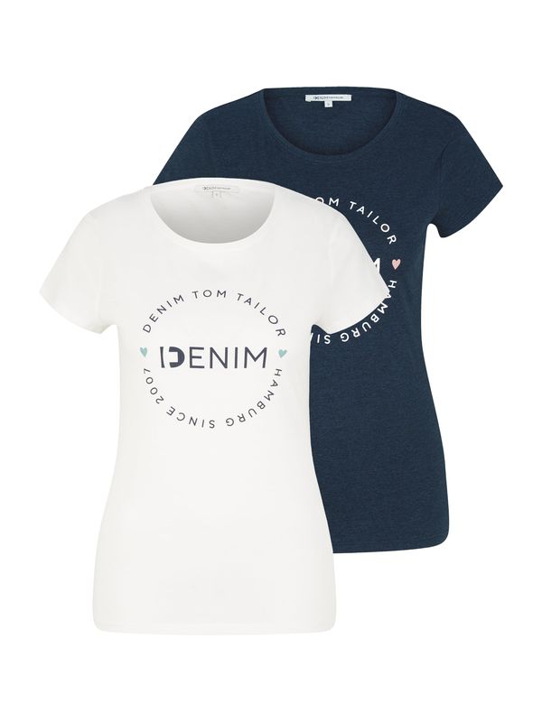 TOM TAILOR DENIM TOM TAILOR DENIM Majica  mornarska / opal / breskev / off-bela
