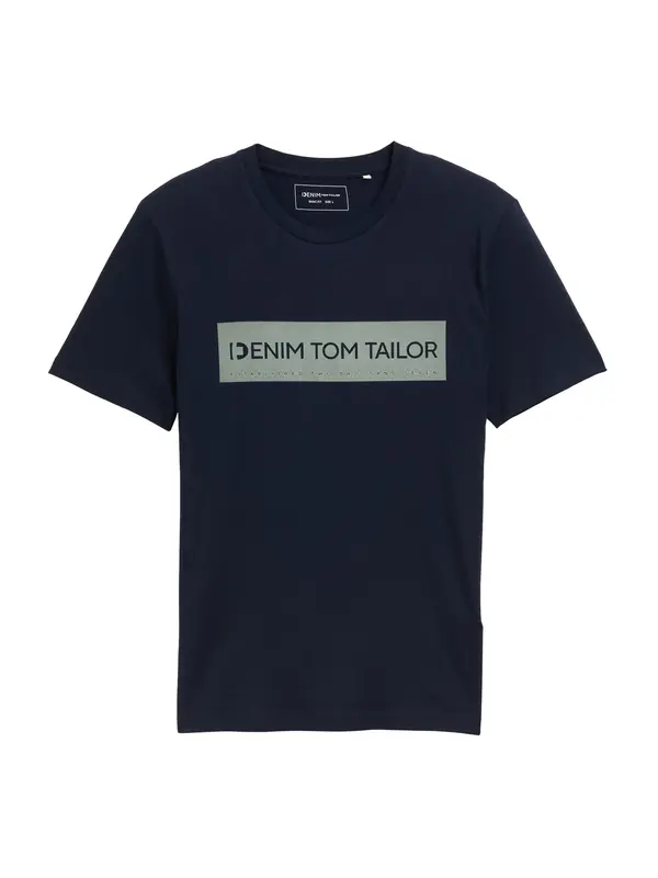TOM TAILOR DENIM TOM TAILOR DENIM Majica  mornarska / pegasto siva