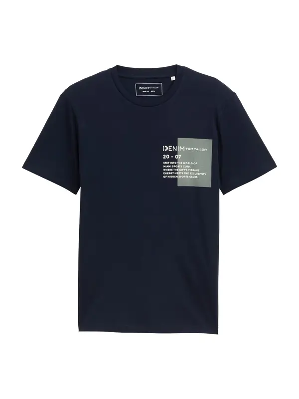 TOM TAILOR DENIM TOM TAILOR DENIM Majica  mornarska / pegasto siva