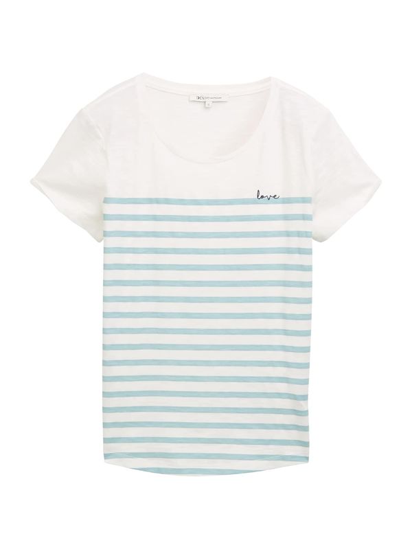 TOM TAILOR DENIM TOM TAILOR DENIM Majica  mornarska / svetlo modra / bela