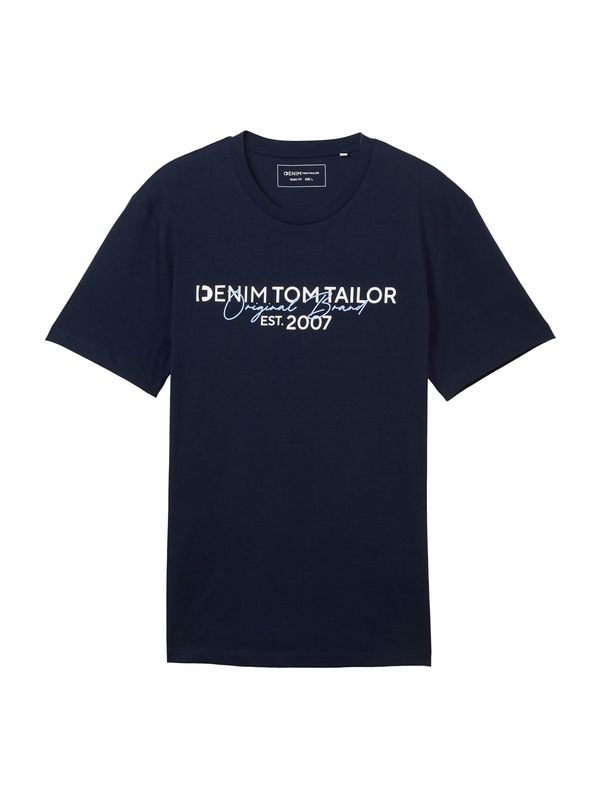 TOM TAILOR DENIM TOM TAILOR DENIM Majica  mornarska / svetlo modra / bela