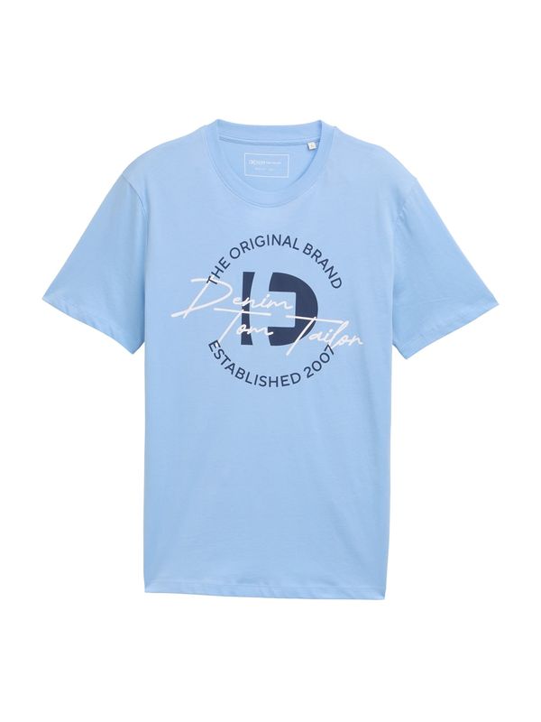 TOM TAILOR DENIM TOM TAILOR DENIM Majica  mornarska / svetlo modra / off-bela