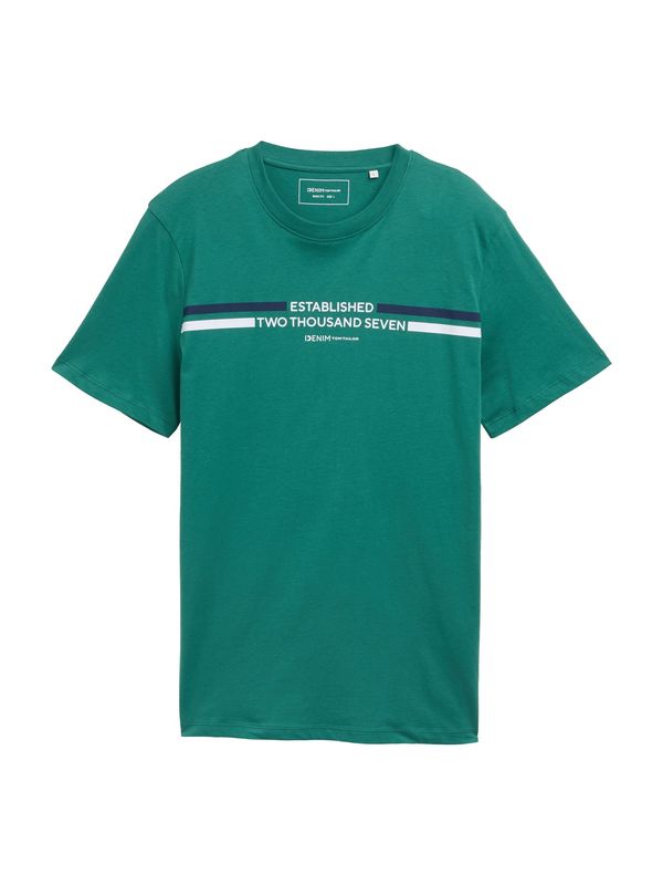 TOM TAILOR DENIM TOM TAILOR DENIM Majica  mornarska / zelena / bela