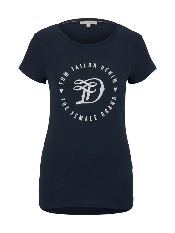 TOM TAILOR DENIM TOM TAILOR DENIM Majica  nočno modra / bela