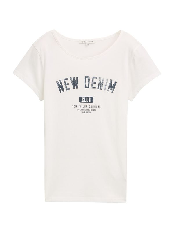TOM TAILOR DENIM TOM TAILOR DENIM Majica  nočno modra / off-bela