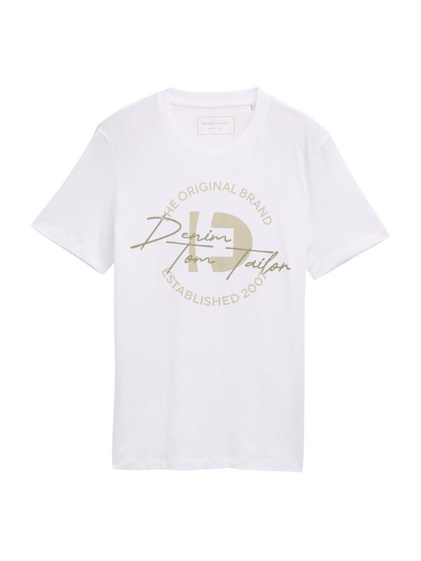 TOM TAILOR DENIM TOM TAILOR DENIM Majica  oliva / pastelno zelena / bela