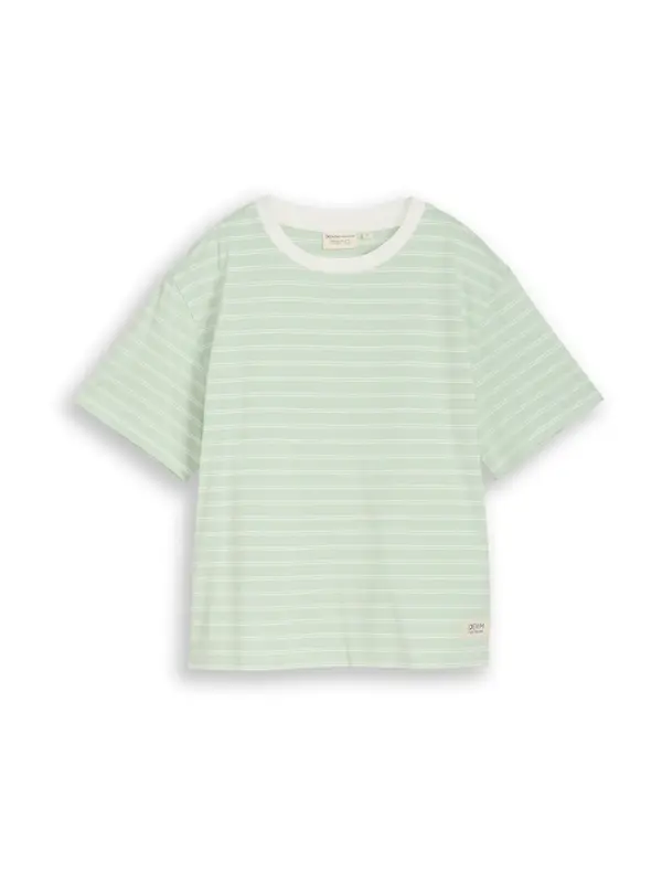 TOM TAILOR DENIM TOM TAILOR DENIM Majica  pastelno zelena / bela