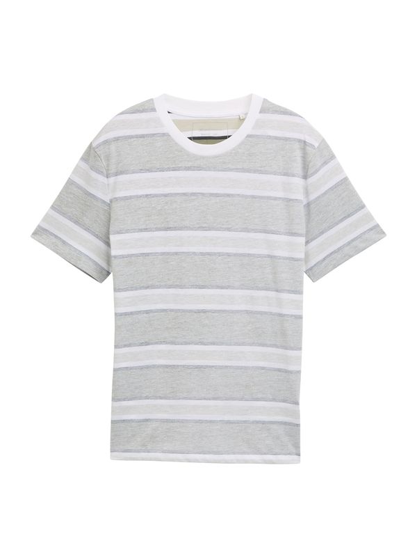 TOM TAILOR DENIM TOM TAILOR DENIM Majica  pegasto siva / zelena / off-bela