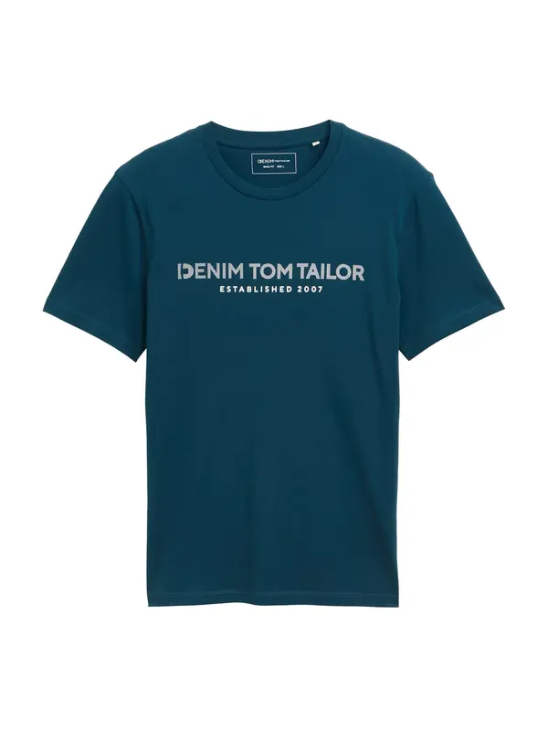 TOM TAILOR DENIM TOM TAILOR DENIM Majica  petrol / bela